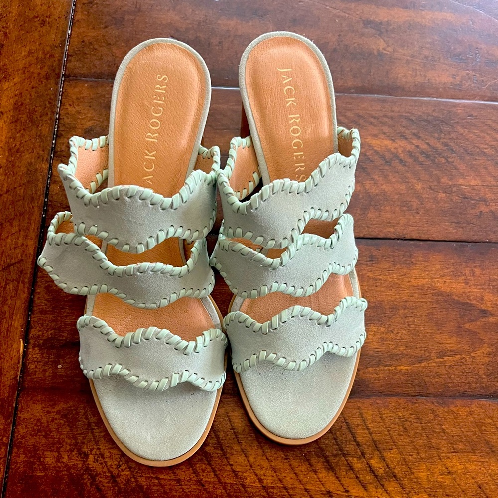 Jack Rogers Seagram leather sandal.